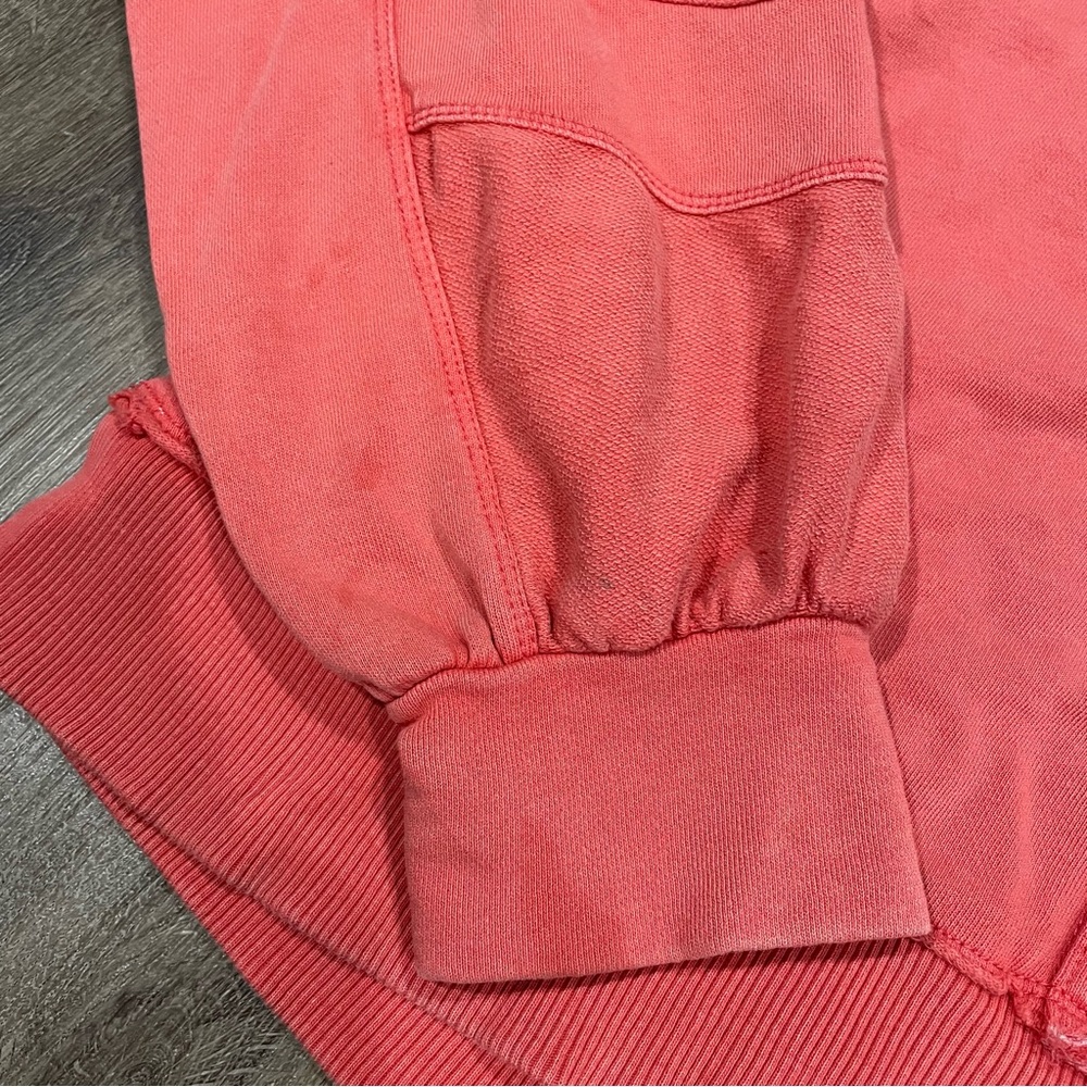 Pilcro Kamrie Pieced Popover Top Red Coral Size Large Oversized Sweatshirt - Picture 12 of 13
